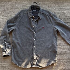 Diesel Men's Casual Gray Button Down Shirt